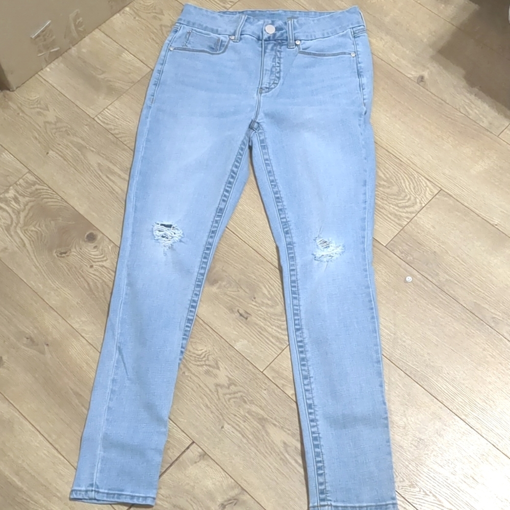 Seven 7 Women's Skinny Blue Jeans High rise Tummy Less Size 6